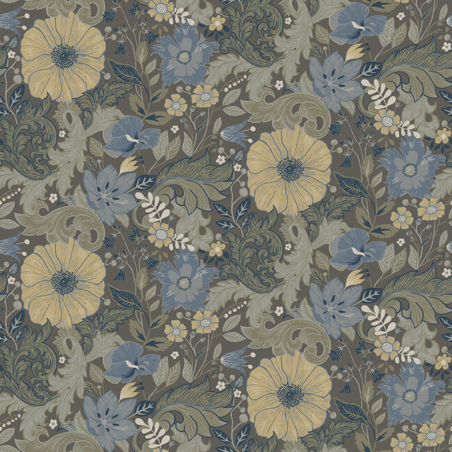 Dutch Wallcoverings Dutch Wallcoverings - FC Angas- Victor  Black - Vliesbehang - 10m x 53cm - 13135