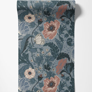 Dutch Wallcoverings Dutch Wallcoverings - FC Apelviken- Anemone Blue/blush - 33004