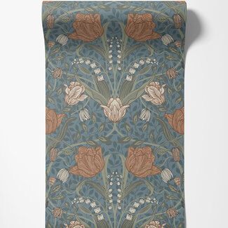 Dutch Wallcoverings Dutch Wallcoverings - FC Apelviken- Filippa Blue/blush - 33009