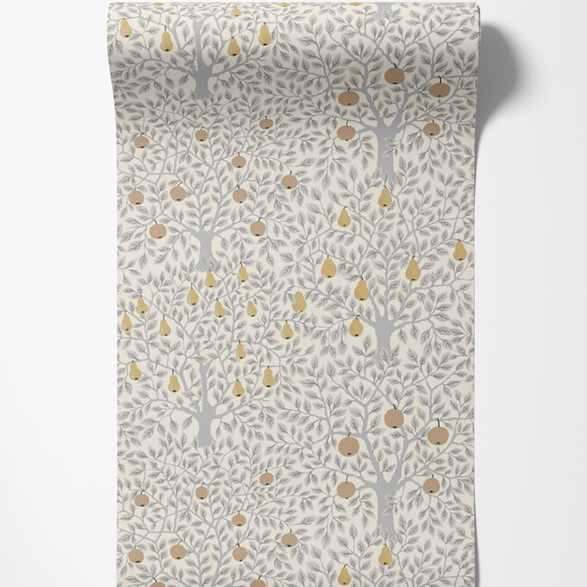 Dutch Wallcoverings Dutch Wallcoverings - FC Apelviken- Pomona Wht/grey/gold - Vliesbehang - 10m x 53cm - 33012