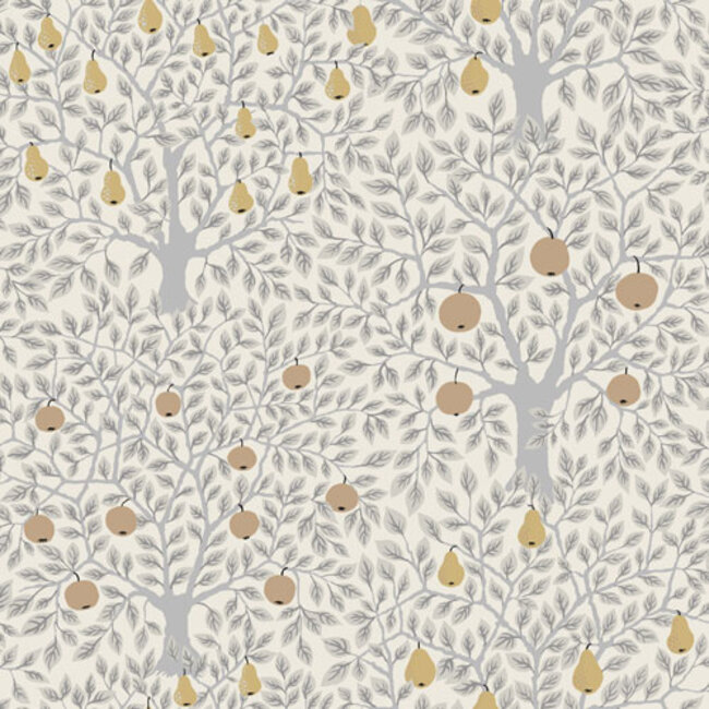 Dutch Wallcoverings Dutch Wallcoverings - FC Apelviken- Pomona Wht/grey/gold - Vliesbehang - 10m x 53cm - 33012