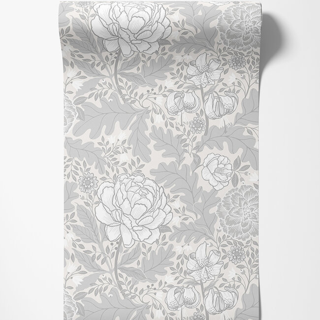 Dutch Wallcoverings Dutch Wallcoverings - FC Ekbacka- Camille Grey - Vliesbehang - 10m x 53cm - 14000