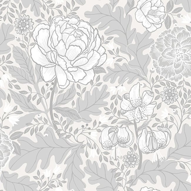 Dutch Wallcoverings Dutch Wallcoverings - FC Ekbacka- Camille Grey - Vliesbehang - 10m x 53cm - 14000