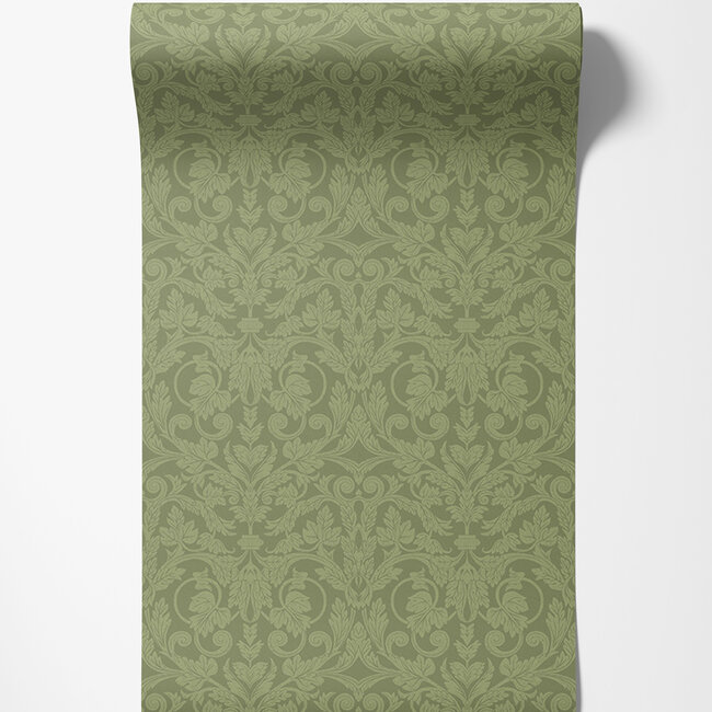Dutch Wallcoverings Dutch Wallcoverings - FC Ekbacka- Rosali Green - Vliesbehang - 10m x 53cm - 14009