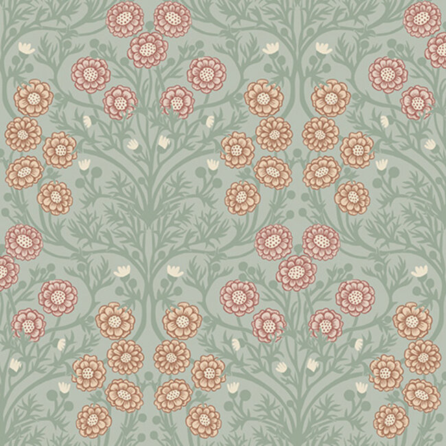 Dutch Wallcoverings Dutch Wallcoverings - FC Ekbacka- Bellis Light green - Vliesbehang - 10m x 53cm - 14017