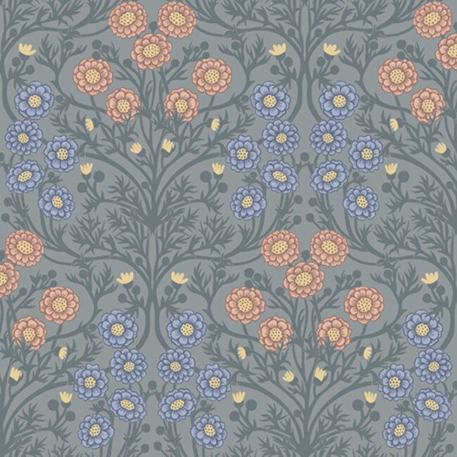 Dutch Wallcoverings Dutch Wallcoverings - FC Ekbacka- Bellis Grey - Vliesbehang - 10m x 53cm - 14020
