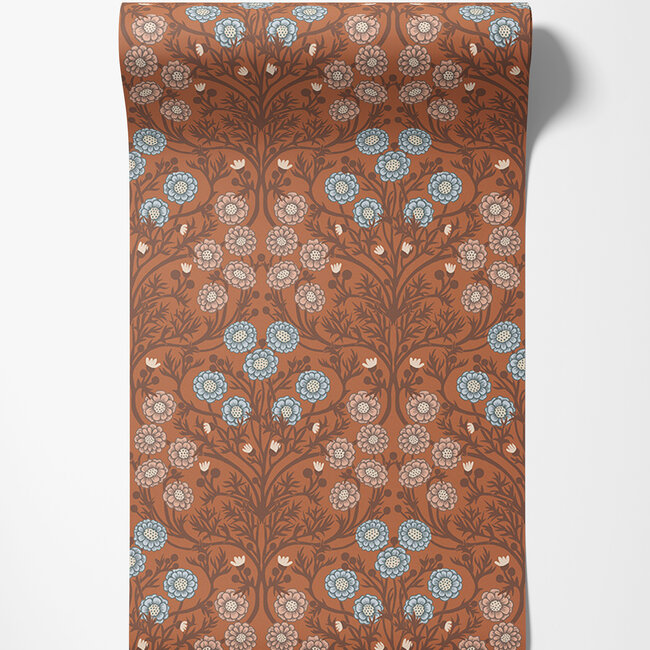 Dutch Wallcoverings Dutch Wallcoverings - FC Ekbacka- Bellis Red - Vliesbehang - 10m x 53cm - 14021