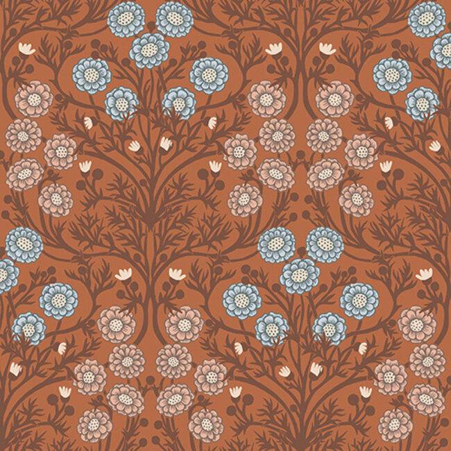 Dutch Wallcoverings Dutch Wallcoverings - FC Ekbacka- Bellis Red - Vliesbehang - 10m x 53cm - 14021