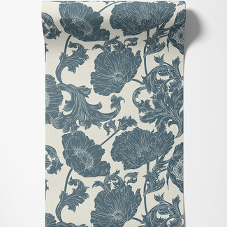 Dutch Wallcoverings Dutch Wallcoverings - FC Ekbacka- Papaver White/Blue - 14023