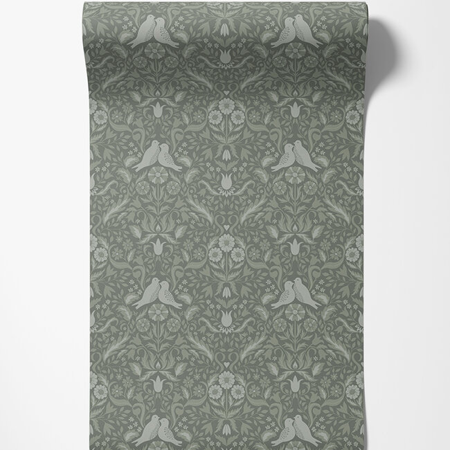 Dutch Wallcoverings Dutch Wallcoverings - FC Ekbacka- Niki Green - Vliesbehang - 10m x 53cm - 14029