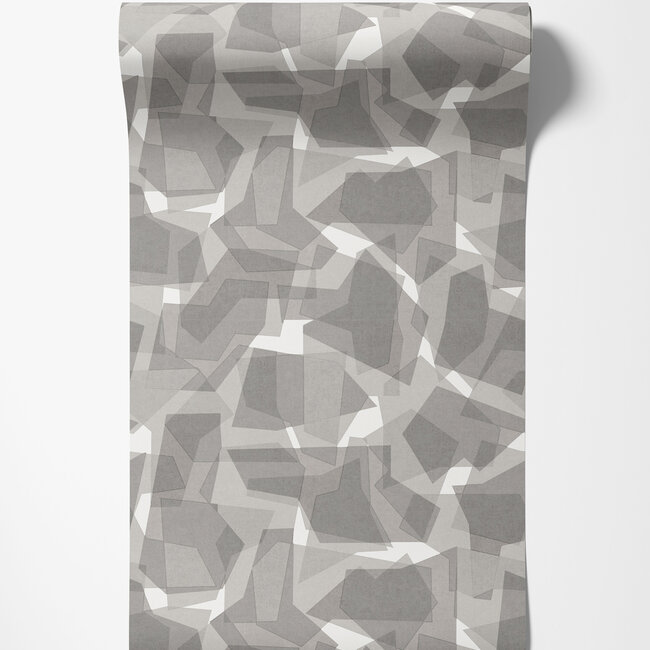Dutch Wallcoverings Dutch Wallcoverings - FC Elements- Camo Grey - Vliesbehang - 10m x 53cm - 11914