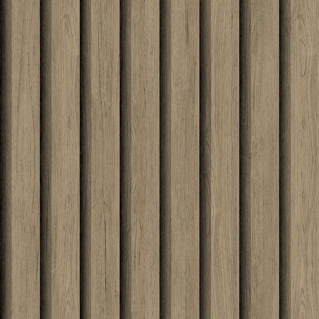 Dutch Wallcoverings Dutch Wallcoverings - FC Elements- Ribbvägg Walnut - Vliesbehang - 10m x 53cm - 11923