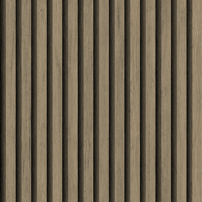 Dutch Wallcoverings Dutch Wallcoverings - FC Elements- Ribbvägg Walnut - Vliesbehang - 10m x 53cm - 11930