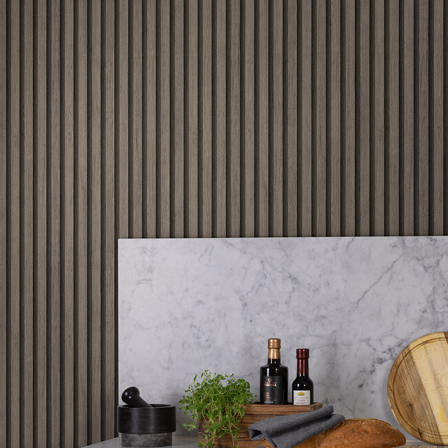 Dutch Wallcoverings Dutch Wallcoverings - FC Elements- Ribbvägg Dark - Vliesbehang - 10m x 53cm - 11936