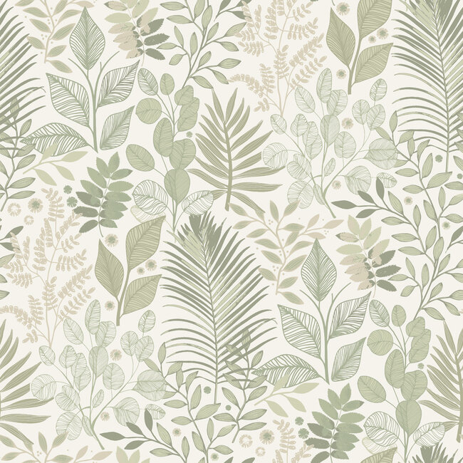 Dutch Wallcoverings Dutch Wallcoverings - Ester - Angslycka Green - Vliesbehang - 10m x 53cm - 20102
