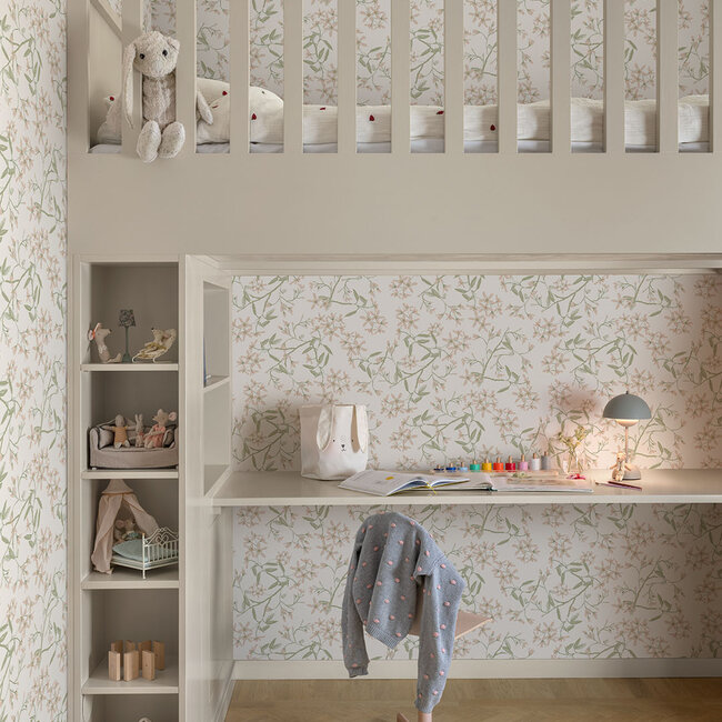 Dutch Wallcoverings Dutch Wallcoverings - Ester - Paradis Pink/green - Vliesbehang - 10m x 53cm - 20111