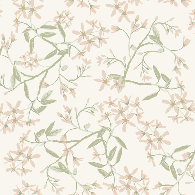 Dutch Wallcoverings Dutch Wallcoverings - Ester - Paradis Pink/green - Vliesbehang - 10m x 53cm - 20111