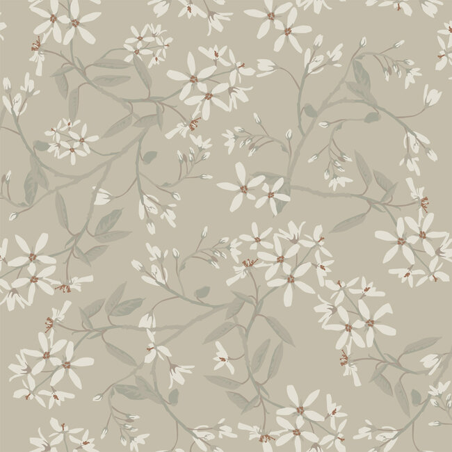Dutch Wallcoverings Dutch Wallcoverings - Ester - Paradis Beige/grey - Vliesbehang - 10m x 53cm - 20113