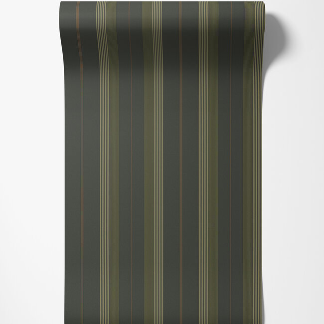 Dutch Wallcoverings Dutch Wallcoverings - Ester - Herrgard Black/green - Vliesbehang - 10m x 53cm - 20122