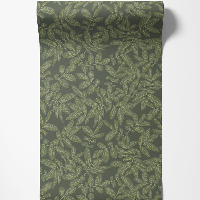 Dutch Wallcoverings Dutch Wallcoverings - Ester - Lovskog Dark green - Vliesbehang - 10m x 53cm - 20125