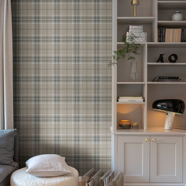 Dutch Wallcoverings Dutch Wallcoverings - Ester - Emma Dark beige - Vliesbehang - 10m x 53cm - 20130