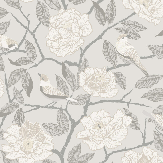 Dutch Wallcoverings Dutch Wallcoverings - FC Fagelsang- Bernadina Grey - Vliesbehang - 10m x 53cm - 34021