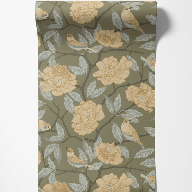 Dutch Wallcoverings Dutch Wallcoverings - FC Fagelsang- Bernadina Green - Vliesbehang - 10m x 53cm - 34024