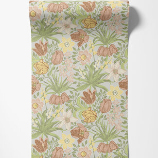 Dutch Wallcoverings Dutch Wallcoverings - FC Fagelsang- Cecilia Pink/green - 34028