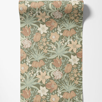 Dutch Wallcoverings Dutch Wallcoverings - FC Fagelsang- Cecilia Dark green - 34029