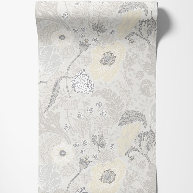 Dutch Wallcoverings Dutch Wallcoverings - FC Fagelsang- Anemone White - Vliesbehang - 10m x 53cm - 34032