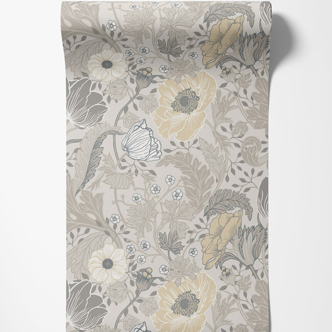 Dutch Wallcoverings Dutch Wallcoverings - FC Fagelsang- Anemone Grey - Vliesbehang - 10m x 53cm - 34033