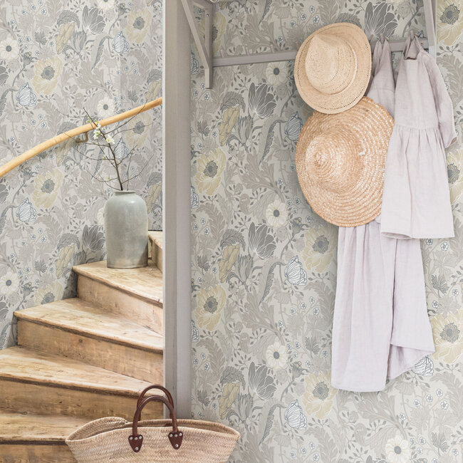 Dutch Wallcoverings Dutch Wallcoverings - FC Fagelsang- Anemone Grey - Vliesbehang - 10m x 53cm - 34033
