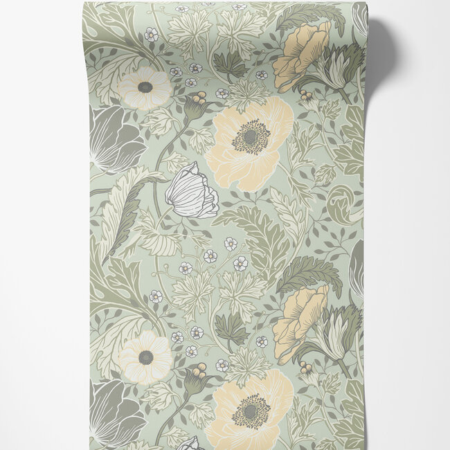 Dutch Wallcoverings Dutch Wallcoverings - FC Fagelsang- Anemone Green - Vliesbehang - 10m x 53cm - 34034