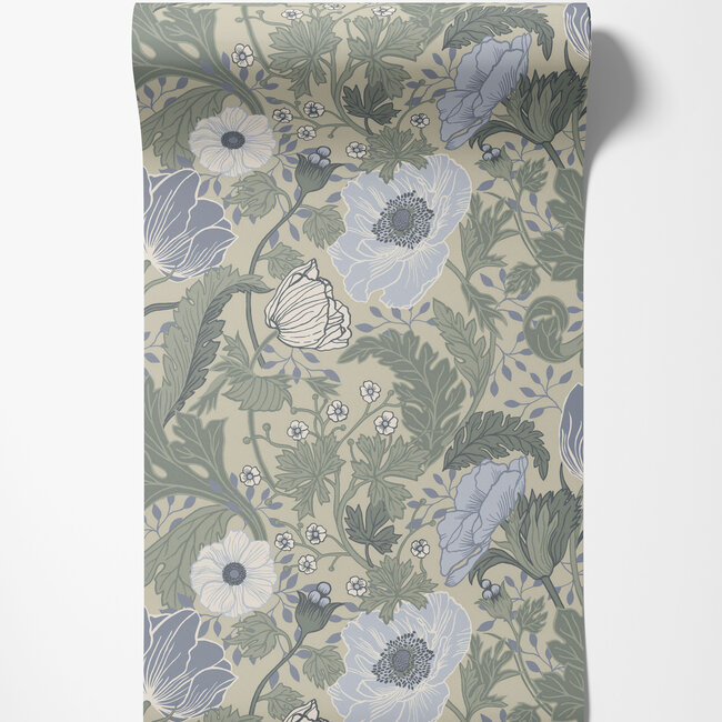 Dutch Wallcoverings Dutch Wallcoverings - FC Fagelsang- Anemone Blue - Vliesbehang - 10m x 53cm - 34035