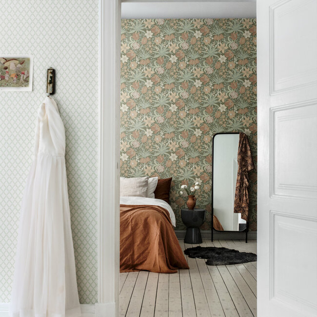 Dutch Wallcoverings Dutch Wallcoverings - FC Fagelsang- Trevor White/green - Vliesbehang - 10m x 53cm - 34036