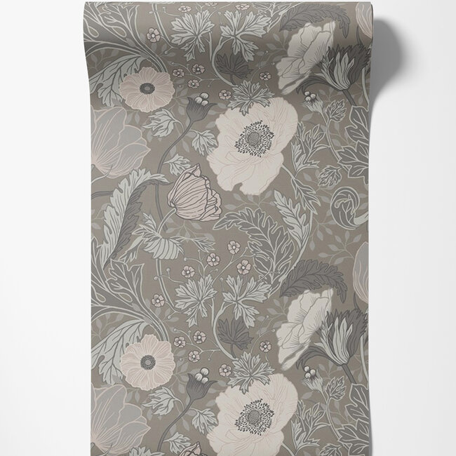Dutch Wallcoverings Dutch Wallcoverings - FC Fagelsang- Anemone Grey - Vliesbehang - 10m x 53cm - 44102