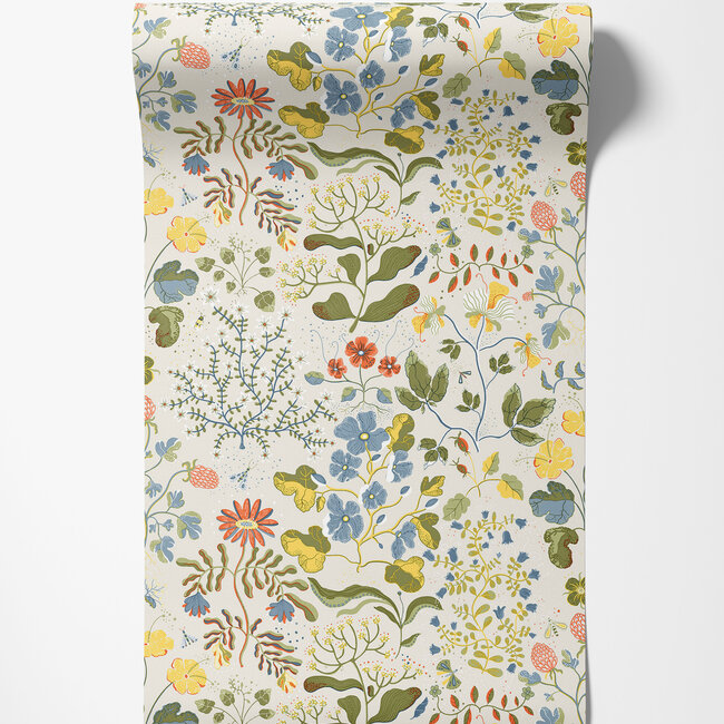 Dutch Wallcoverings Dutch Wallcoverings - FC Fägring- Groh beige/groen - Vliesbehang - 10m x 53cm - 22001