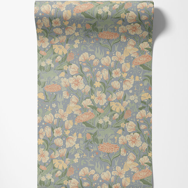 Dutch Wallcoverings Dutch Wallcoverings - FC Fägring- Hava roze/grijs - Vliesbehang - 10m x 53cm - 22013