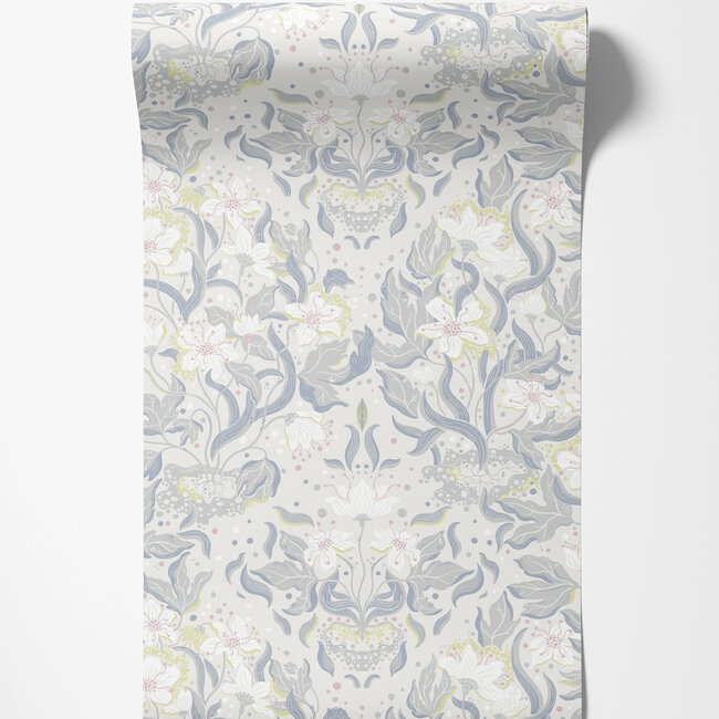 Dutch Wallcoverings Dutch Wallcoverings - FC Fägring- Lisa lichtgroen - Vliesbehang - 10m x 53cm - 22015