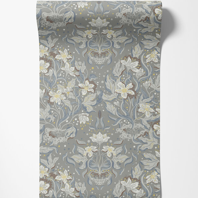 Dutch Wallcoverings Dutch Wallcoverings - FC Fägring- Lisa bruin/grijs - Vliesbehang - 10m x 53cm - 22018