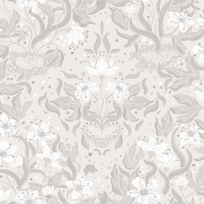 Dutch Wallcoverings Dutch Wallcoverings - FC Fägring- Lisa grijs - Vliesbehang - 10m x 53cm - 22019