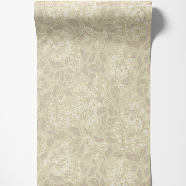 Dutch Wallcoverings Dutch Wallcoverings - FC Fägring- Turi geel - Vliesbehang - 10m x 53cm - 22022