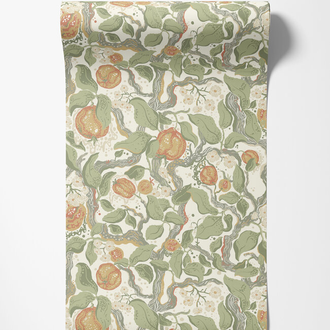 Dutch Wallcoverings Dutch Wallcoverings - FC Fägring- Kart donkergroen - Vliesbehang - 10m x 53cm - 22026