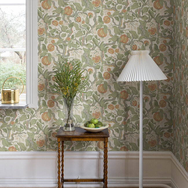 Dutch Wallcoverings Dutch Wallcoverings - FC Fägring- Kart donkergroen - Vliesbehang - 10m x 53cm - 22026