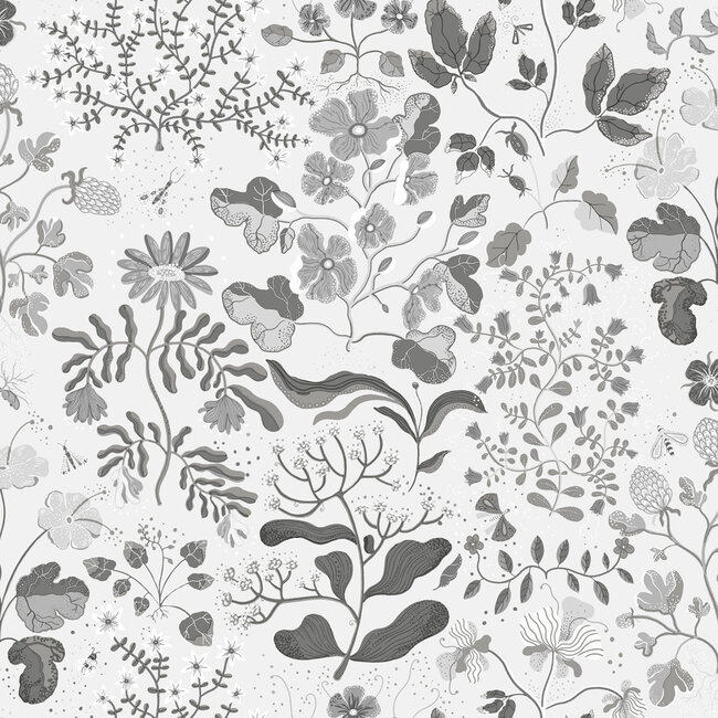 Dutch Wallcoverings Dutch Wallcoverings - FC Fägring- Groh zwart/wit - Vliesbehang - 10m x 53cm - 22029