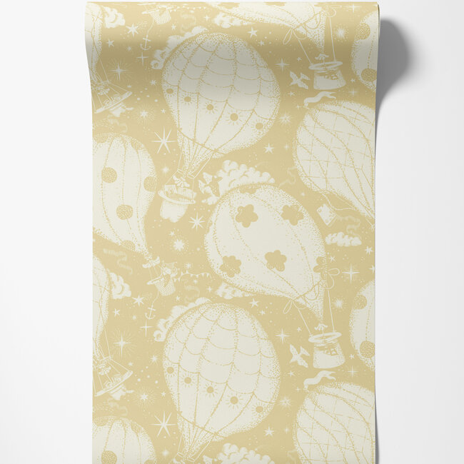 Dutch Wallcoverings Dutch Wallcoverings - FC Resan- Ballongerna Yellow - Vliesbehang - 10m x 53cm - 29002