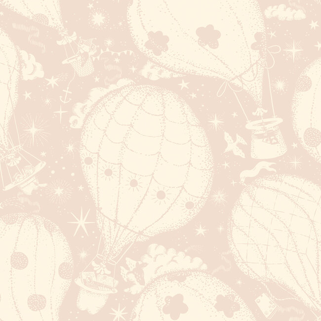 Dutch Wallcoverings Dutch Wallcoverings - FC Resan- Ballongerna Pink - Vliesbehang - 10m x 53cm - 29003