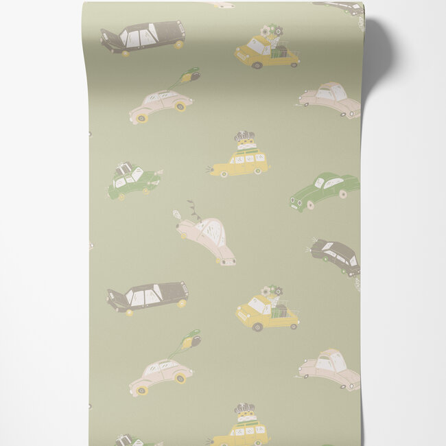 Dutch Wallcoverings Dutch Wallcoverings - FC Resan- Bilarna Green - Vliesbehang - 10m x 53cm - 29012