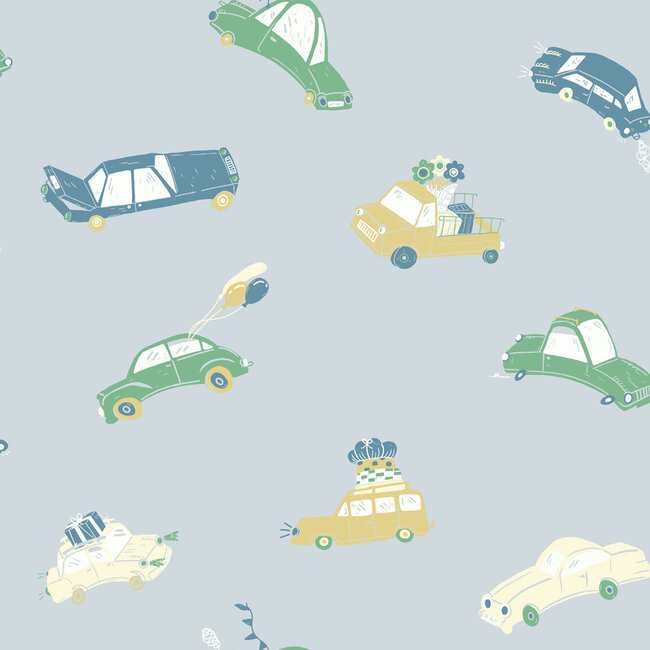 Dutch Wallcoverings Dutch Wallcoverings - FC Resan- Bilarna Light blue - Vliesbehang - 10m x 53cm - 29013