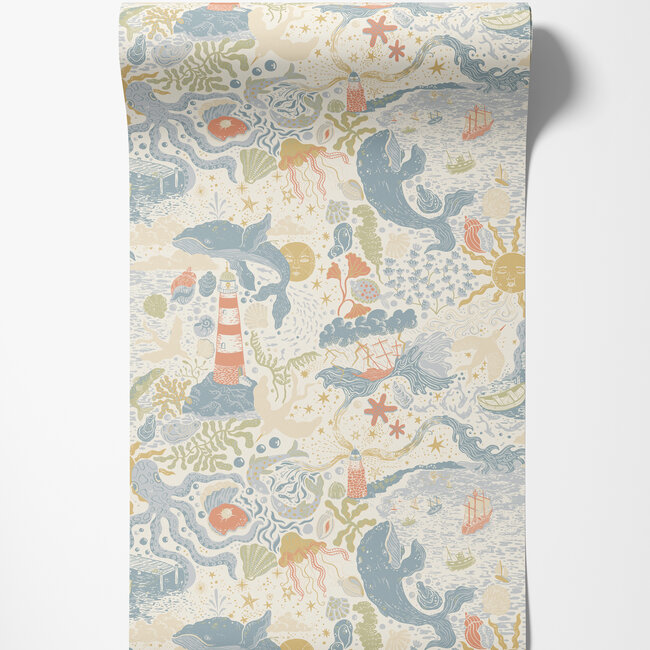 Dutch Wallcoverings Dutch Wallcoverings - FC Resan- Havet Multi - Vliesbehang - 10m x 53cm - 29015